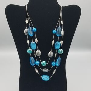 3 Layered Beaded Strand Necklace